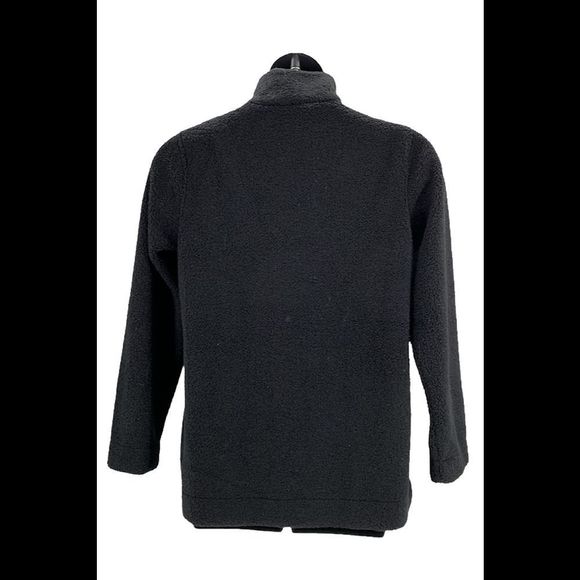 Susan Graver Weekend Knit Boucle Button-Front Jacket Black - Regular - Picture 2 of 3